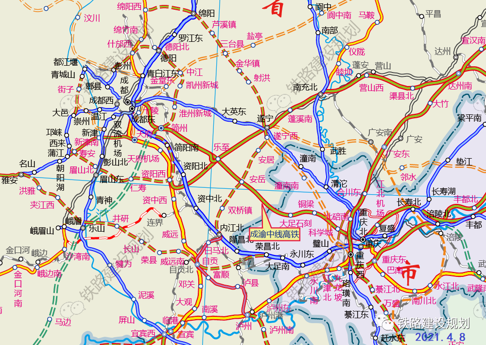 大足高铁规划线路图图片